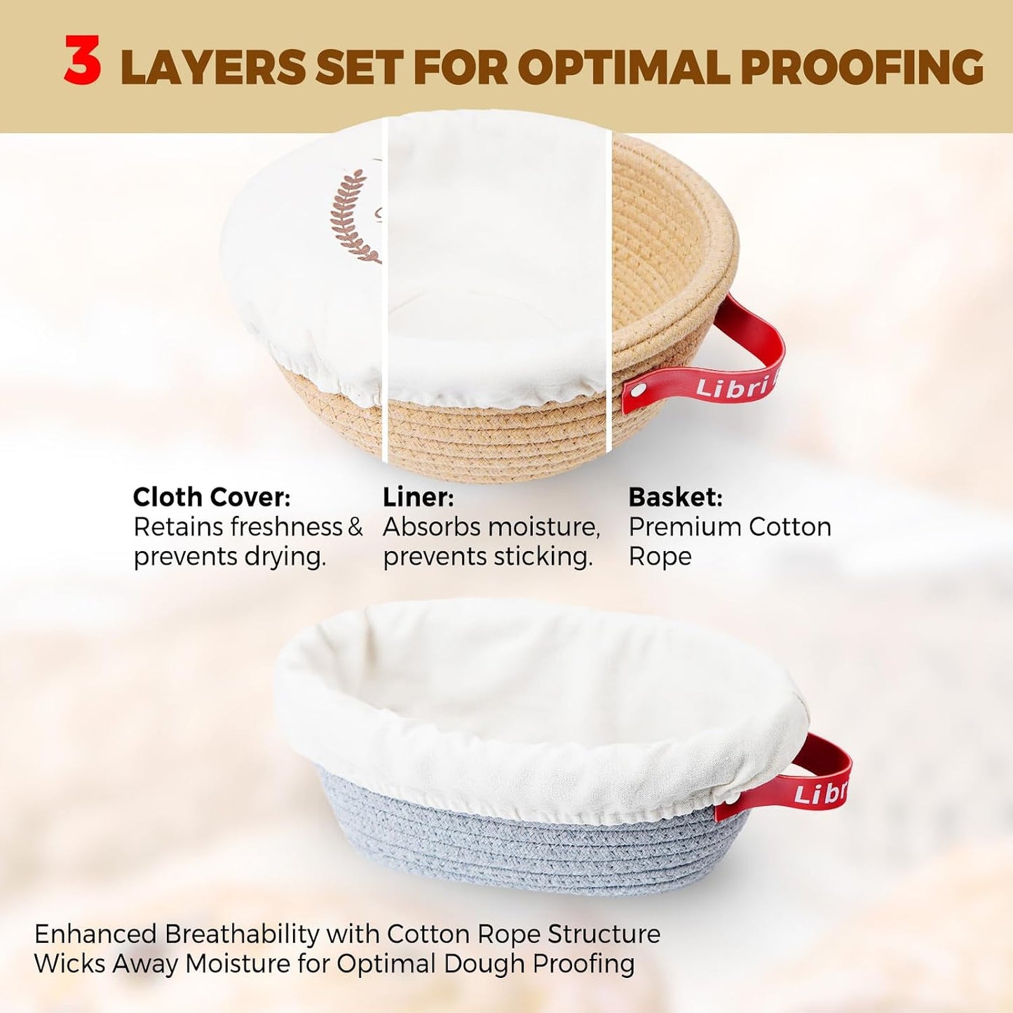 Sourdough Starter Kit,sourdough Bread Baking Supplies,Bread Proofing Basket,Sourdough Proofing Basket,Sourdough Kit Gifts for Bakers Women Wife Mom