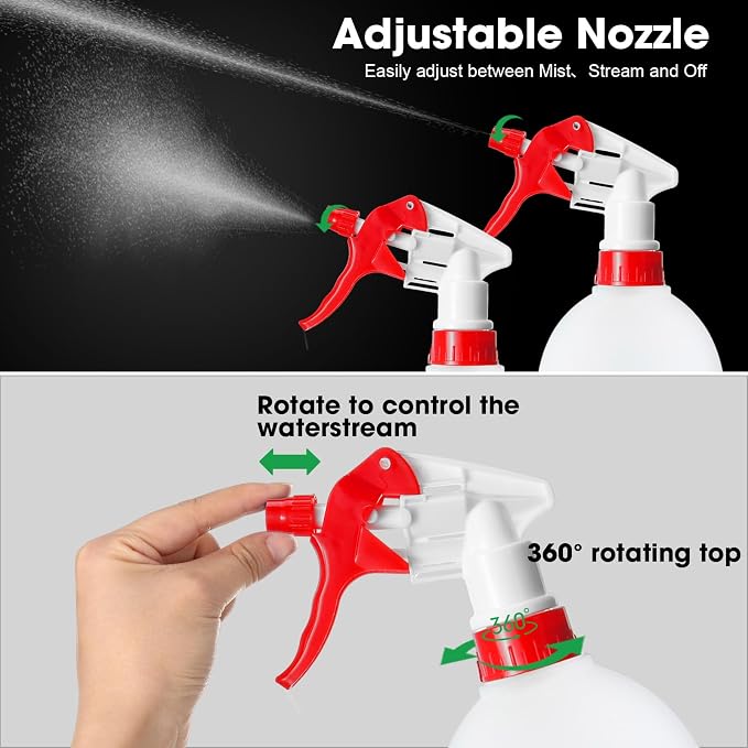 Eccliy 12 Pcs 16 Oz Plastic Spray Bottle, Adjustable Empty Reusable Sprayer - Image 2