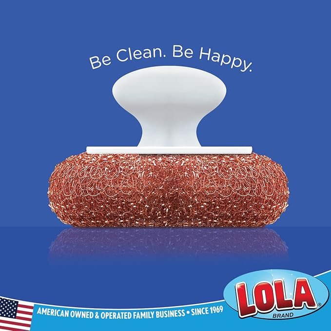 LOLA Copper Mesh Scouring Pad w/Comfort Knob, 6 Pack, Heavy Duty Cleaning Pads - Image 5