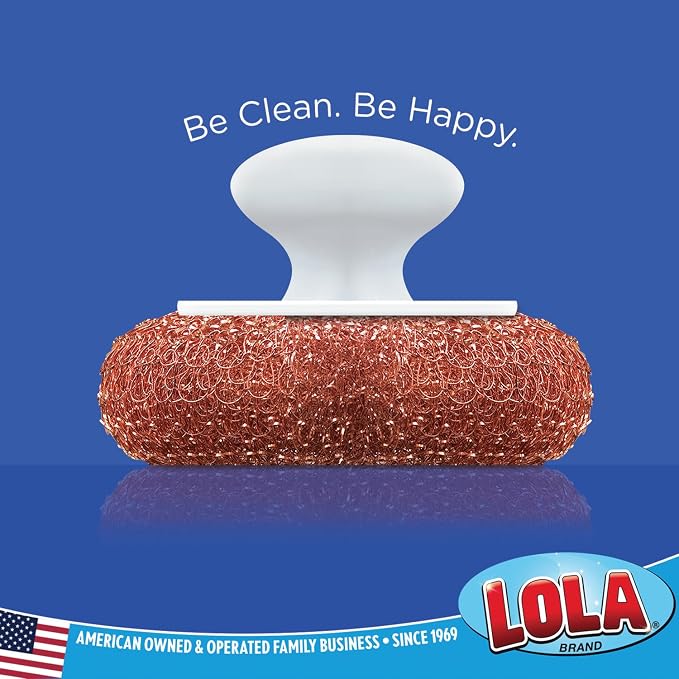 LOLA Copper Mesh Scouring Pad w/Comfort Knob, 144 Pack, Heavy Duty Cleaning Pads - Image 5