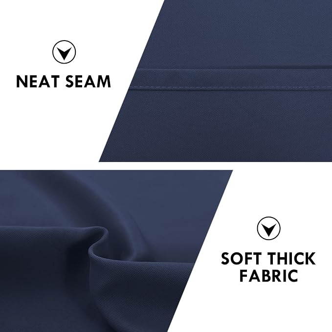 DWCN Navy Room Darkening Blackout Curtains - Image 6