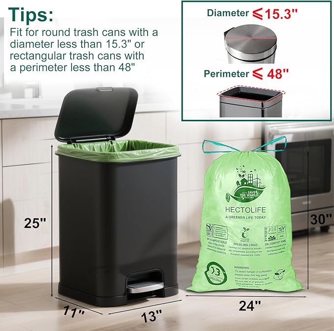13 Gallon, Compostable Trash Bags - Image 3