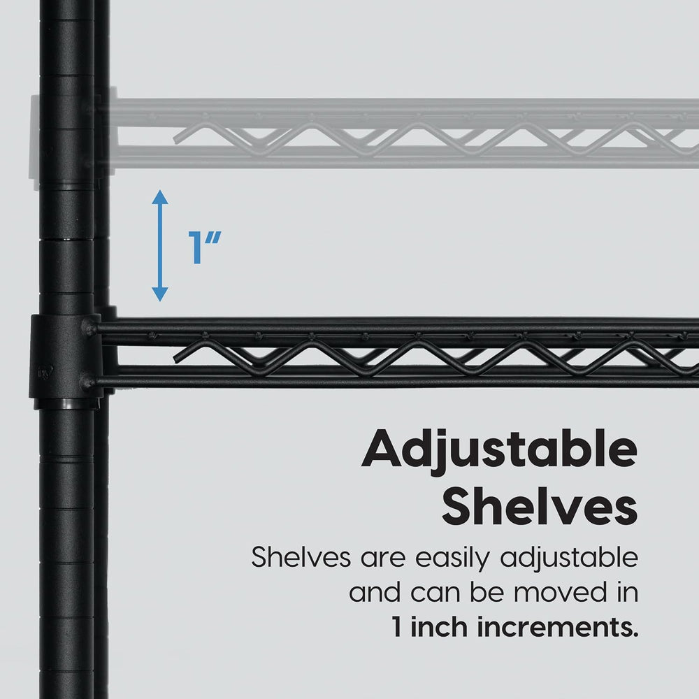 IRIS USA, Inc. 4-Tier Adjustable Heavy Duty Steel Storage Rack with Removable...