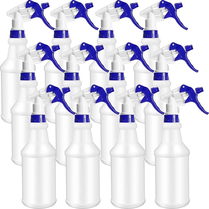 Eccliy 12 Pcs 16 Oz Plastic Spray Bottle, Adjustable Empty Reusable Sprayer by Eccliy