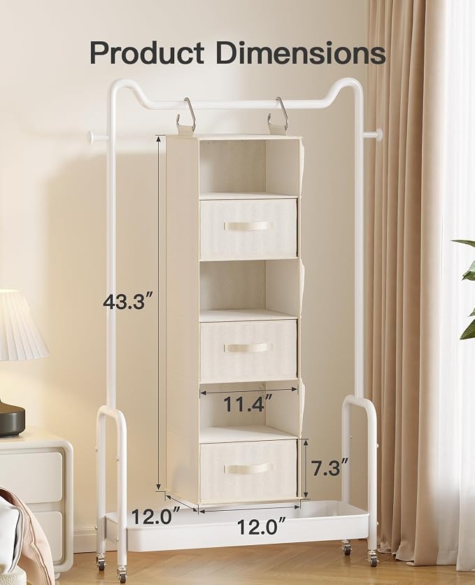 Pipishell Hanging Closet Organizer 6-Shelf, Hanging Shelves - Image 7