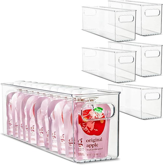 Plastic Food Storage 6 Pack Clear Container Bin by primebox
