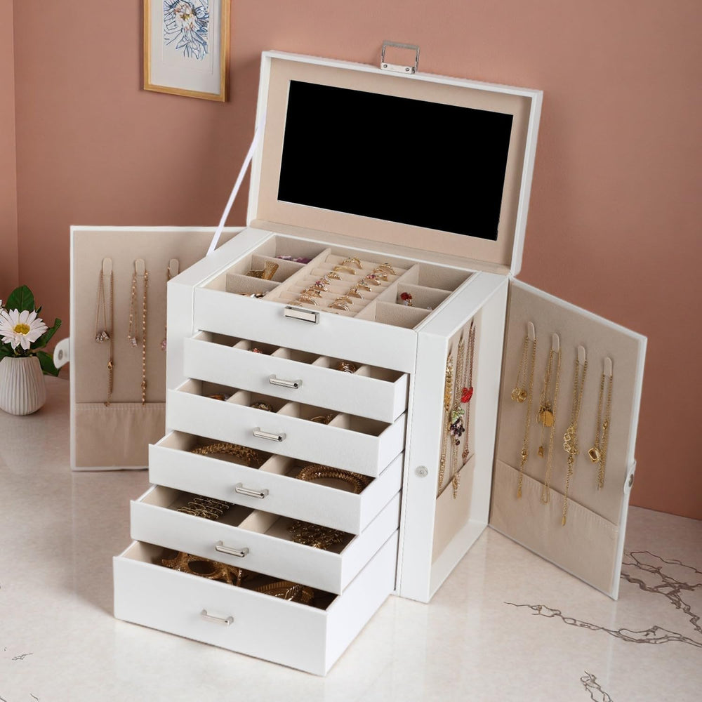 BOOVO Large Jewelry Box for Women 6 Layer