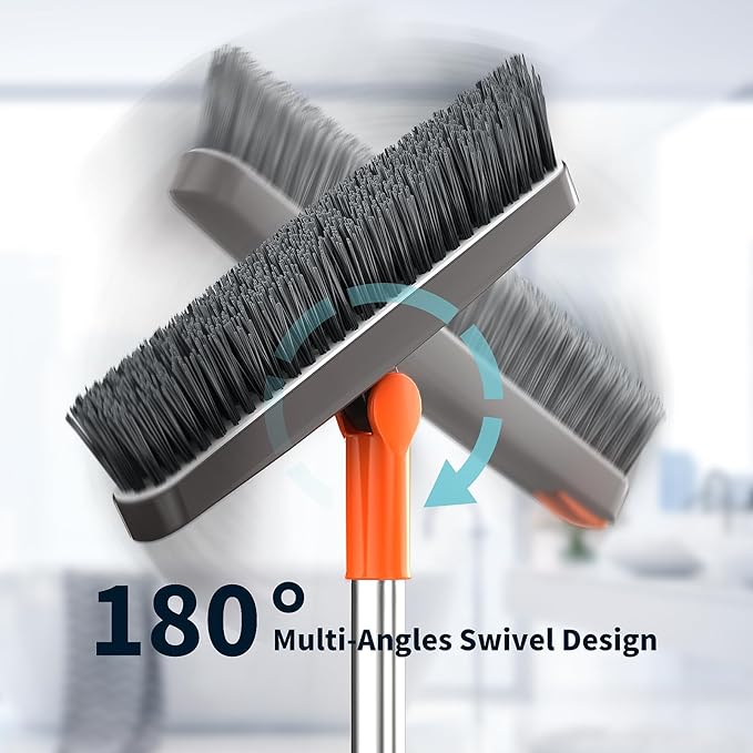 AIR U+ Grout Brush with Long Handle 180° Swivel Scrub Brush with Tweezers to - Image 4
