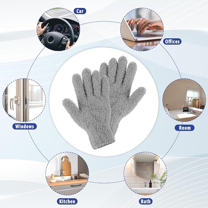 Microfiber Gloves Reusable Microfiber Dusting Gloves Washable Plant Gloves - Image 7