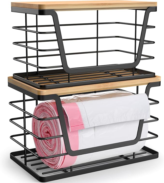 ALOCEO 2 Pack Storage Stackable Kitchen Laundry Organizers by ALOCEOWallHooksAdhesive