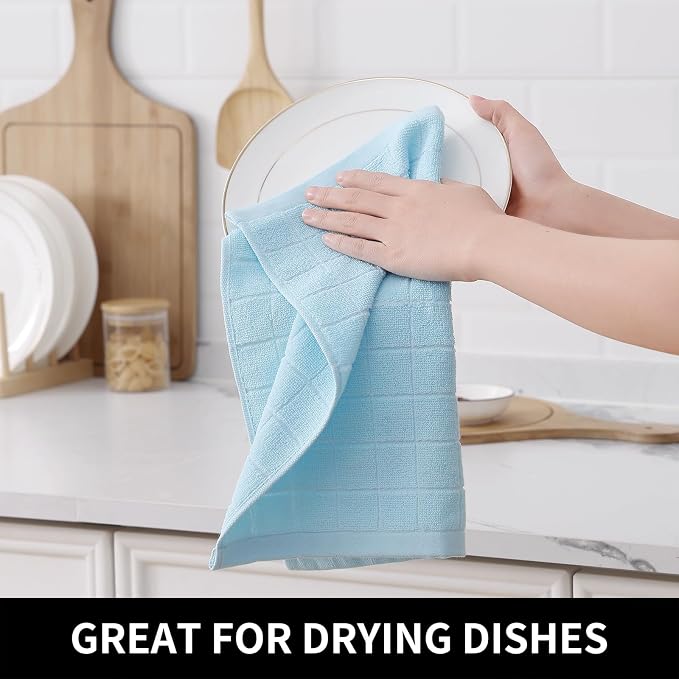 Homaxy 100% Cotton Terry Kitchen Dish Cloths, Ultra Soft and Absorbent Dish - Image 4