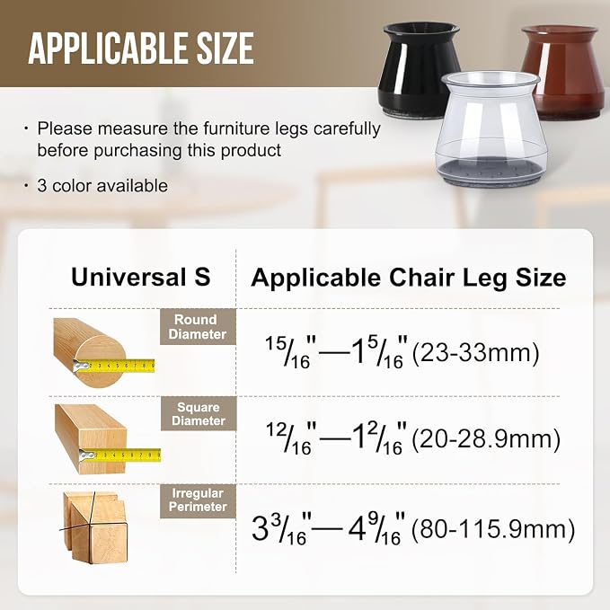 BUMACO Chair Leg Floor Protectors Chair Leg Protectors - Image 2