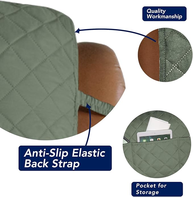 PureFit Reversible Quilted Sofa Cover, Water Resistant Slipcover Furniture - Image 3