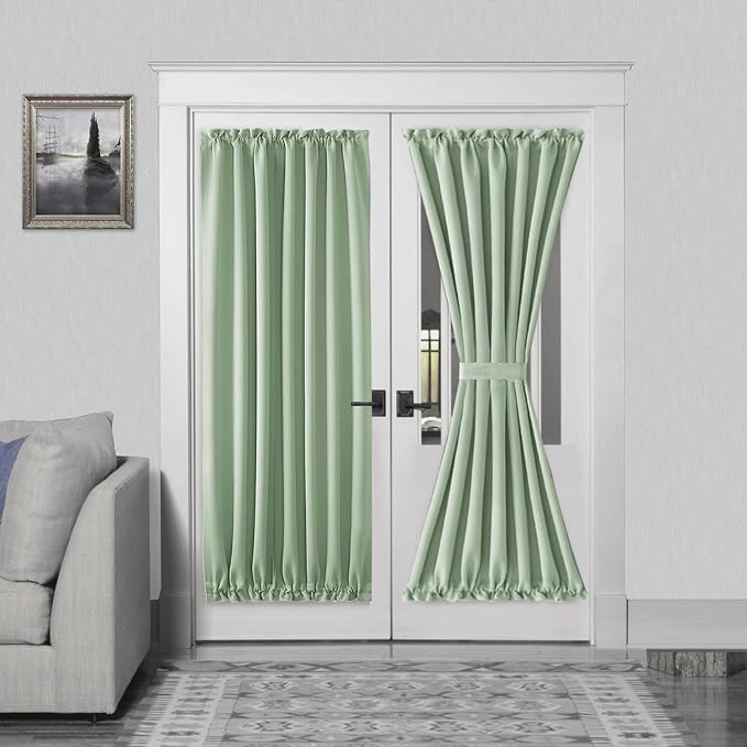 DWCN French Door Curtains – Rod Pocket Thermal Blackout Curtain by DWCN