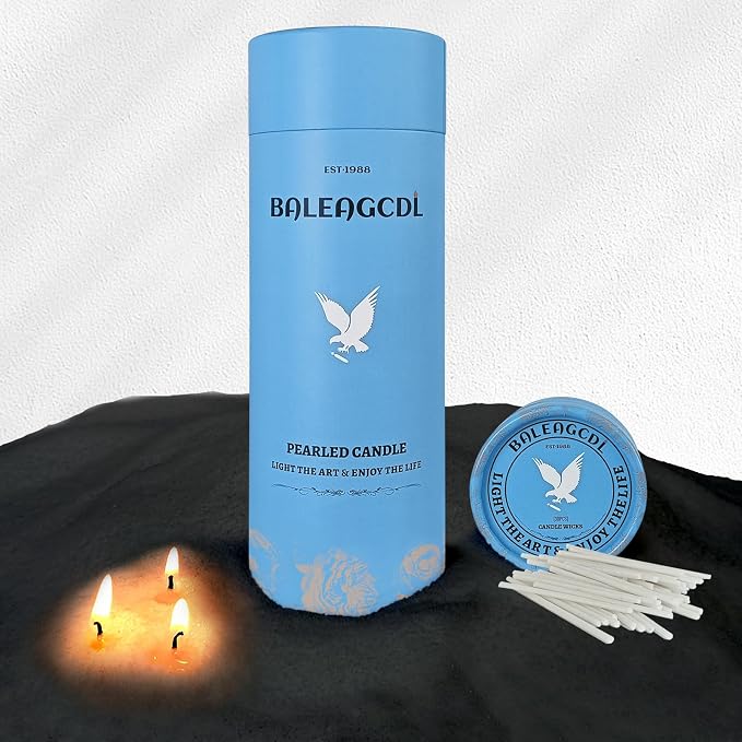 Unscented Black Pearled Candle 18oz Luxury Sand Candle Granulated Wax by ZECHKAVAA