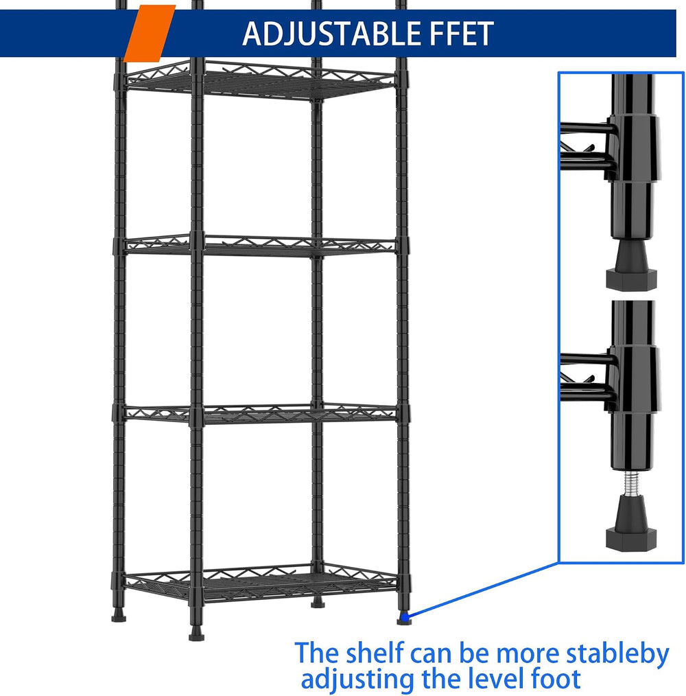 REGILLER 6 Wire Shelving Steel Storage Rack Adjustable Unit Shelves for Laund...