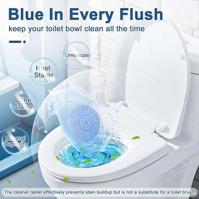 Toilet Bowl Cleaners, Automatic Toilet Bowl Cleaner Tablets Blue Gel Powerful - Image 4