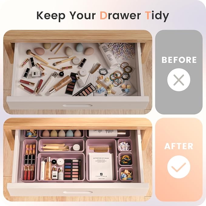 A-LuGei 【28PCS】 Drawer Organizer, Bathroom Organizers and Storage, Makeup - Image 4