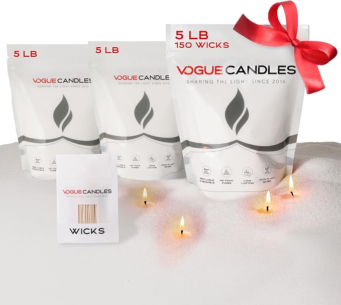 Vogue Candles 3-Pack 5 LB Refillable White Pearled Candle Sand – 15 LB Value by VogueCandles
