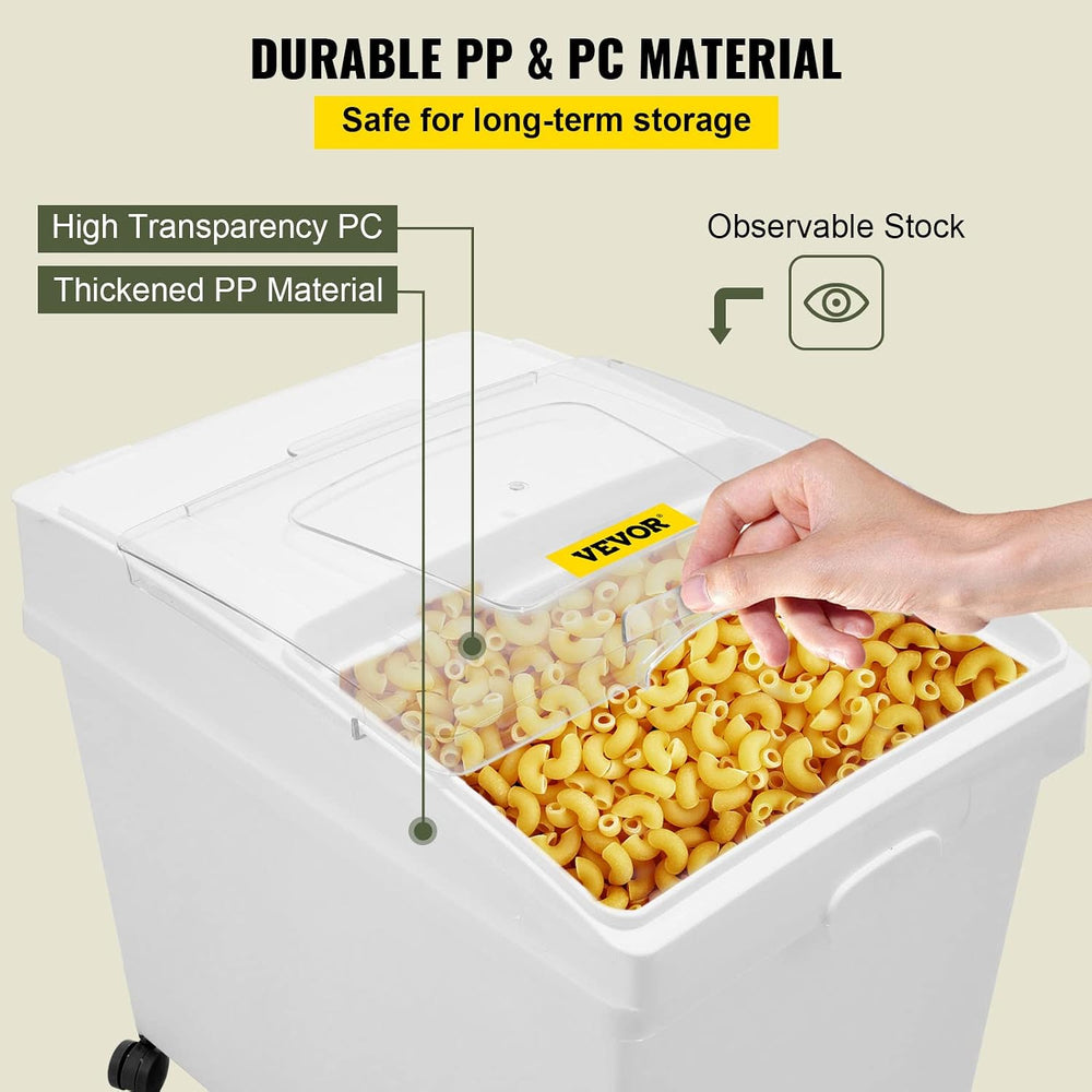 VEVOR Ingredient Bin, 10.5 Gallons Capacity Ingredient Storage Bin, PP Materi...