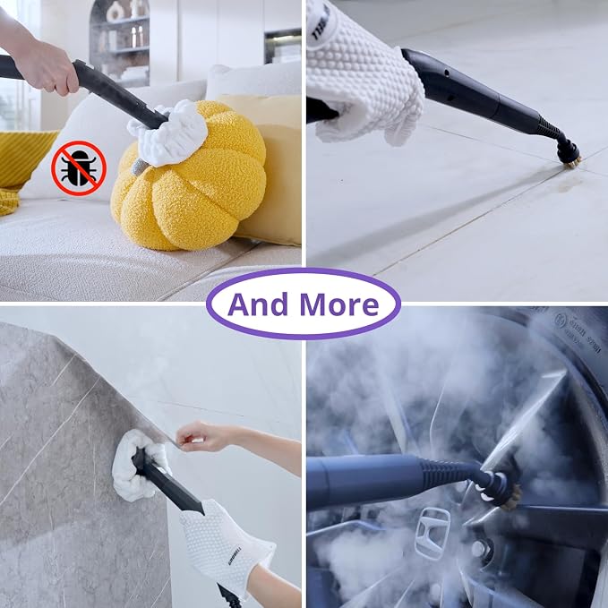 Steam Cleaner: Fast 50-Sec Heat-Up-21-Piece Kit-0.6Gal Tank Refill Anytime-No - Image 5