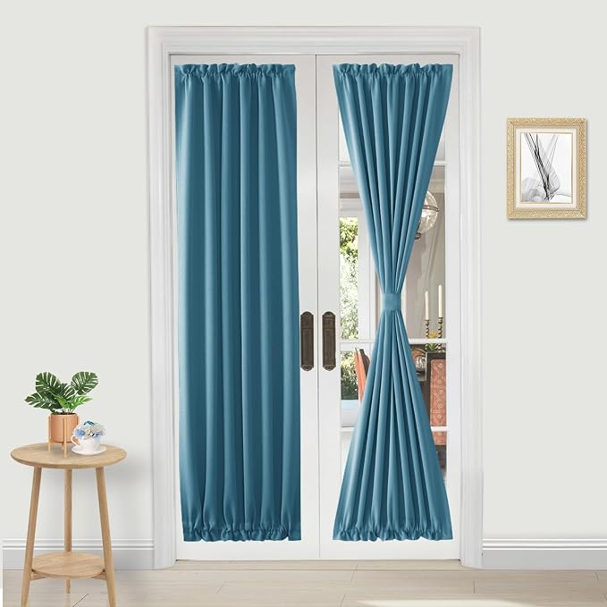 DWCN French Door Curtains – Rod Pocket Thermal Blackout Curtain by DWCN
