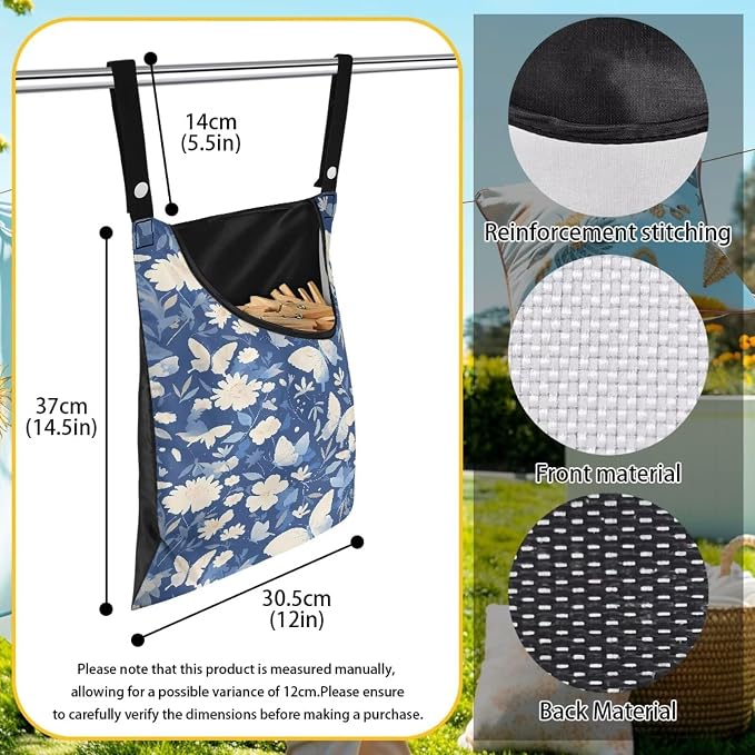 3 Pcs Butterfly and Floral Clothespin Bag - Image 6