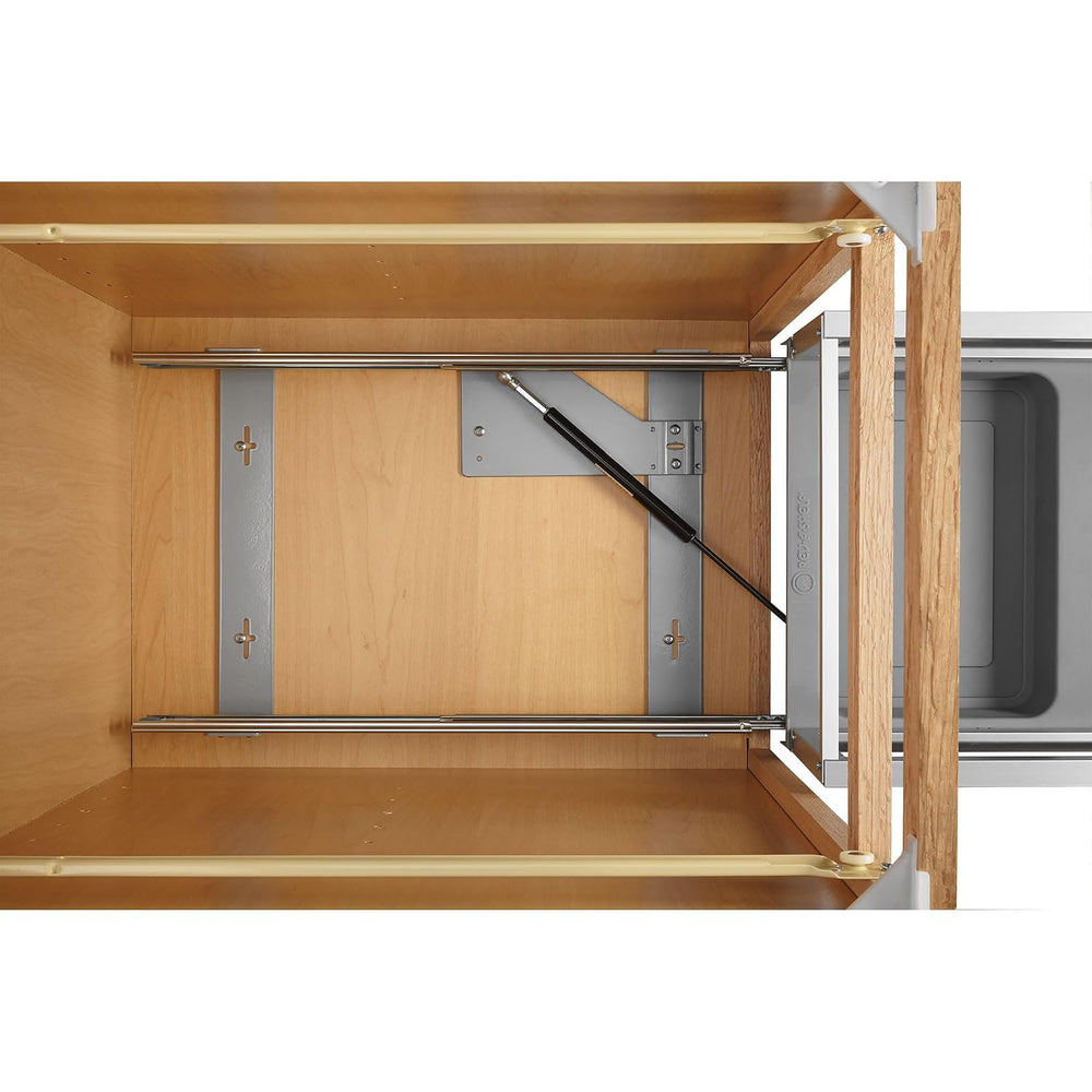 Rev-A-Shelf Double 27 Quart Pull Out Trash Can for Base Kitchen Cabinets, Sto...