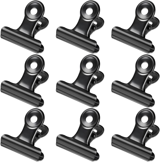 30 Pack Bulldog Clips 1.25 Inches Small Hinge Paper Clips Metal Hinge Clips by Orcielo