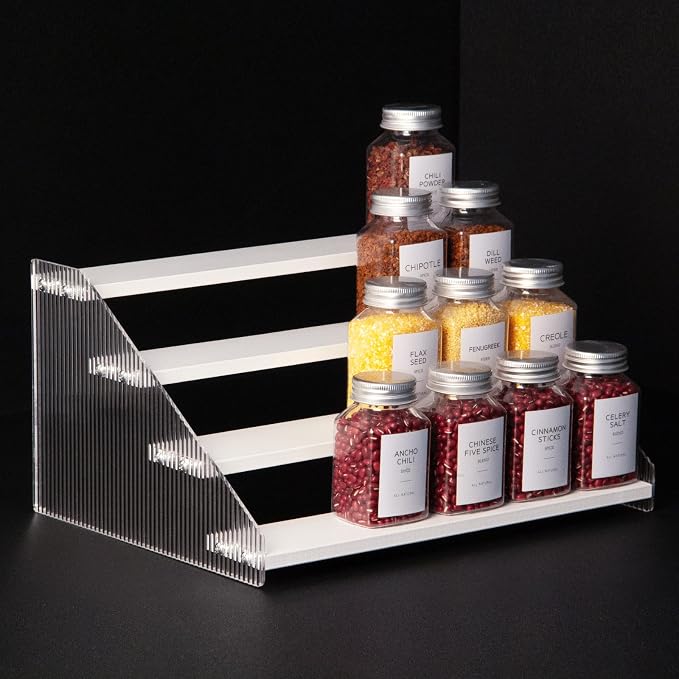 nianfeng Tiered Spice Rack, 4-Tier Spice Pantry Kitchen Cabinet Organizer by nianfeng