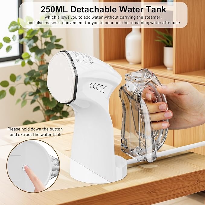 Steamer ＆ Iron 2 in 1 for Clothes, Ceramic Panel, Intelligent Chip Controls - Image 9