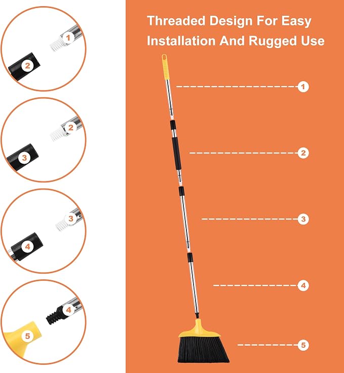 3 Pack Outdoor Heavy Duty Broom 59 Inch - Image 7