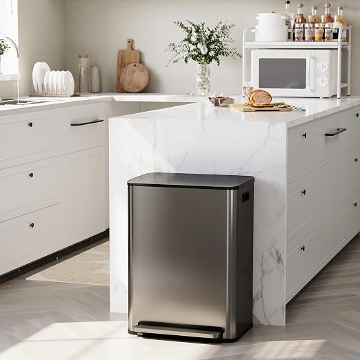 GarveeHome 60L/16 Gal Kitchen Trash Can, 2×8 Gal Pedal Trash Bin - Image 2