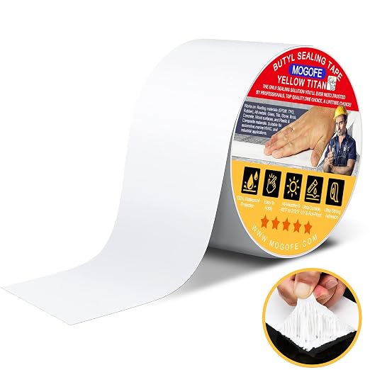 RV Roof Sealant Tape White, 2 Inch x 50 Feet RV Repair Roof Sealer Seal Tape by MOGOFE