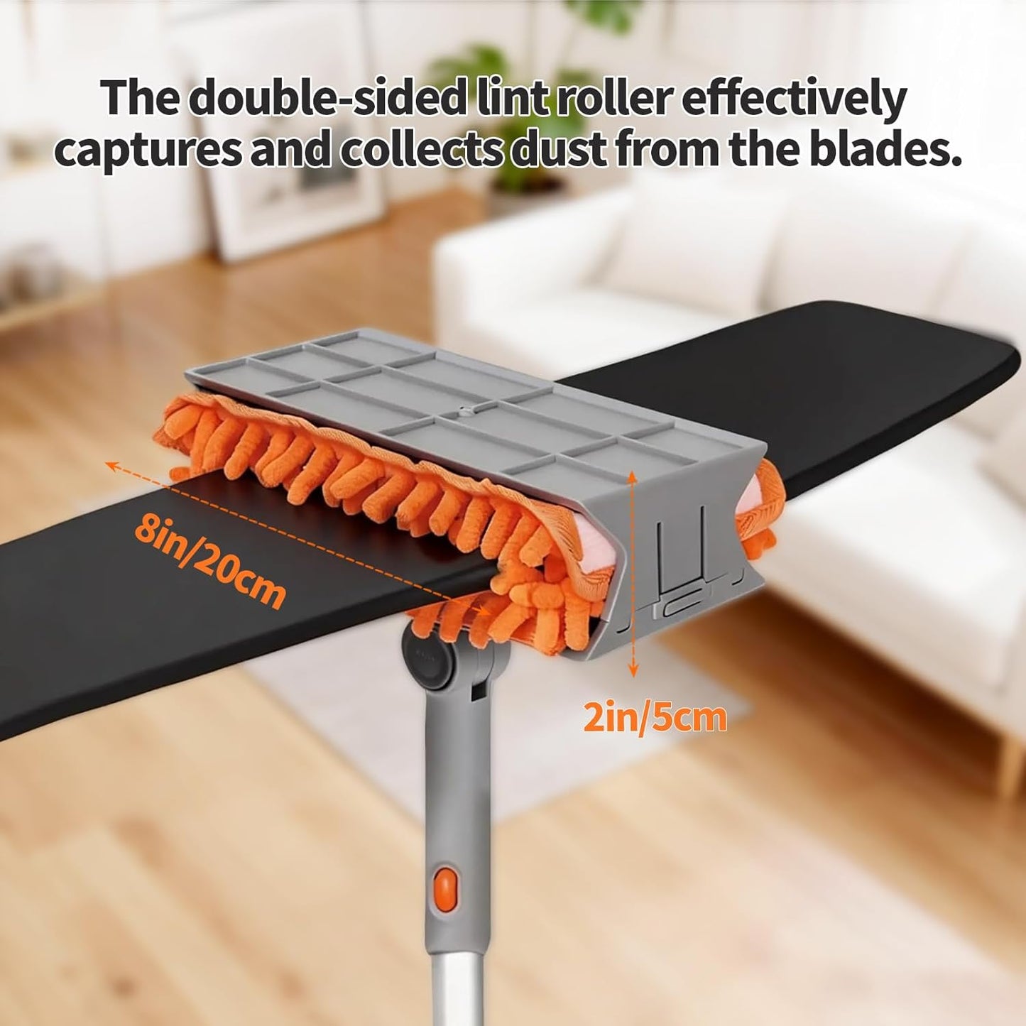 Ceiling Fan Cleaner Duster with 72‘’ Extendable Long Handle Cleaning Duster Kit, Reusable Chenille & Microfiber Mop Head for High Ceiling Fan Blade Wall Blinds Cobweb