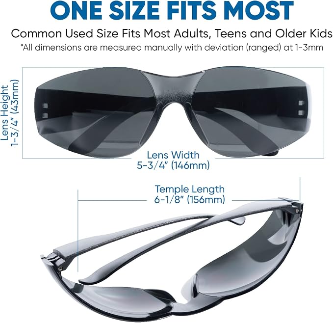 amoolo Tinted Safety Glasses Bulk of 48, Protective Safety Sunglasses, Dark - Image 4