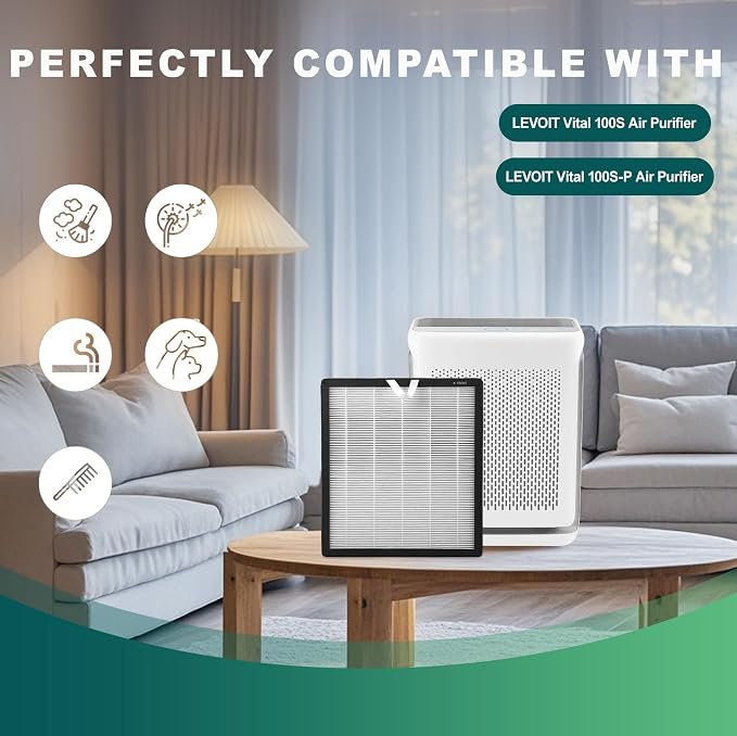 Vital 100S HEPA Air Purifier Filter Replacement, Compatible - Image 2