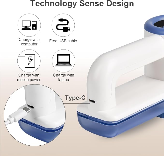 iRUNTEK Rechargeable Fabric Shaver & Lint Remover｜3-Speed Lint Shaver - Image 4