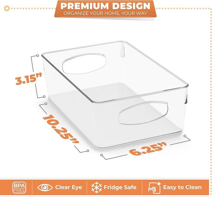 Sorbus Medium Clear Plastic Storage Bins - Image 3