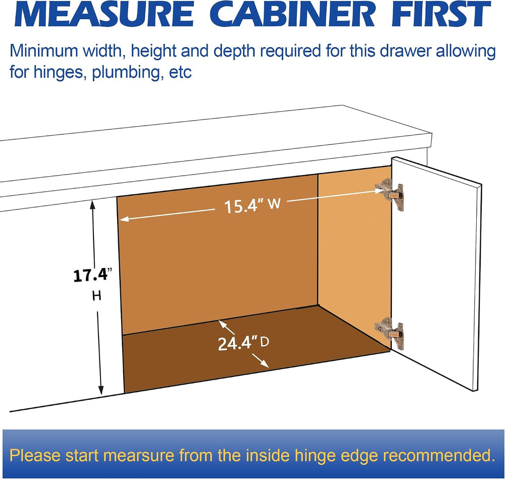 2-Tier Pull Out Cabinet Organizer(14"W X 21"D), Individual Slide Ou...