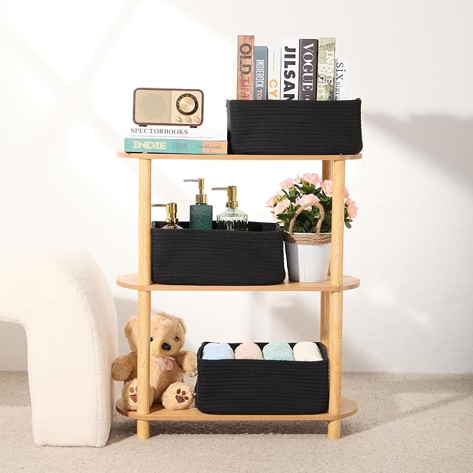 Small Storage Baskets for Organizing | Closet Organizer Bins | Shelf Toy Basket - Image 6