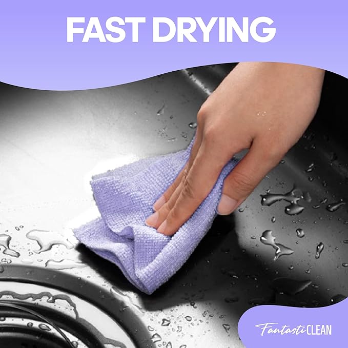 Fantasticlean Microfiber Cleaning Cloth Roll -60 Pack, Tear Away Paperless - Image 5
