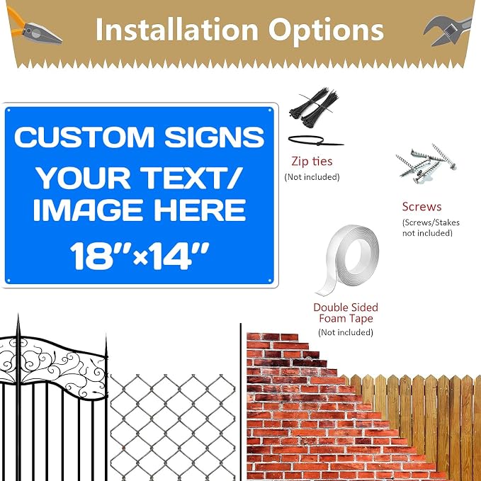 Custom Signs Outdoor and Indoor, Aluminum Weatherproof Metal Sign Multiple - Image 4