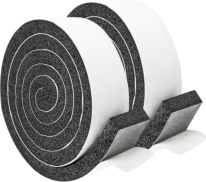 2 Rolls 1 Inch W 3/8 Inch T Weather Stripping Air Conditioner Open Cell Foam by YIJUHOU