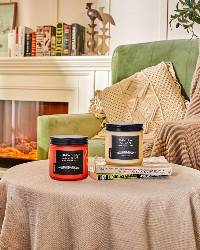 M&SENSE Natural Soy Candles for Home Strawberry Ice Cream Scented, 11.6oz 70 - Image 6