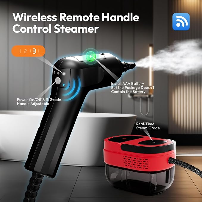Steam Cleaner, 2500w Steamer for Cleaning, 3-Garde Adjustable Handle, 1.6L - Image 3