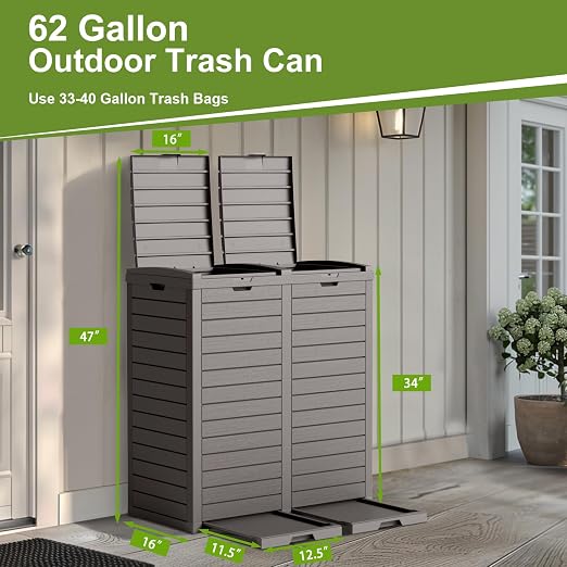 62 Gallon Outdoor Trash Can - Image 2