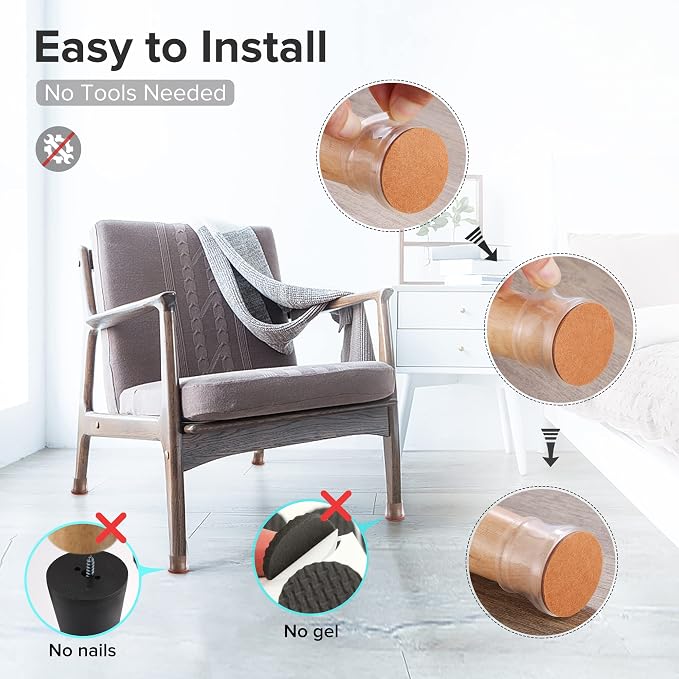 24PCS Upgraded Silicone Chair Leg Floor Protectors - Image 5