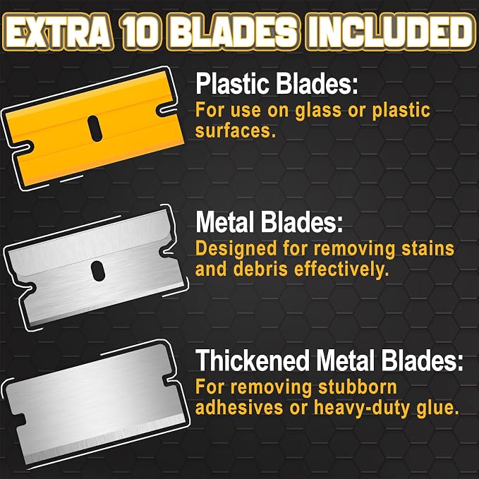 DIYSELF Razor Blade Scraper 12Pack Glass Scraper Oven Scraper - Image 6