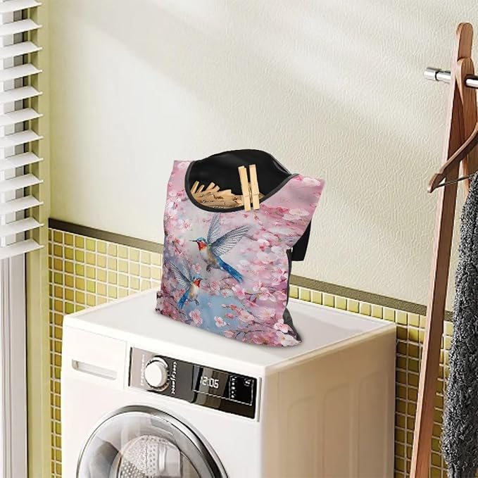 2 Pcs Pin Bag, Hummingbird Print Clothes Pin Hanging Bag Clothespin Storage - Image 3